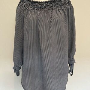 Alice Blue Off Shoulder Striped Long Sleeve Top Blouse Size L‎